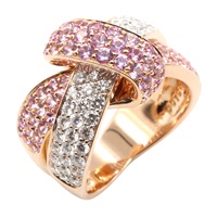 18K玫瑰金 粉色藍寶石 鑽石戒指 11【JEWELRY 無品牌珠寶】 Sapphire 12.6g