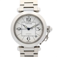 白色錶盤 不鏽鋼 Pasha C 腕錶【Cartier 卡地亞】 W31074M7