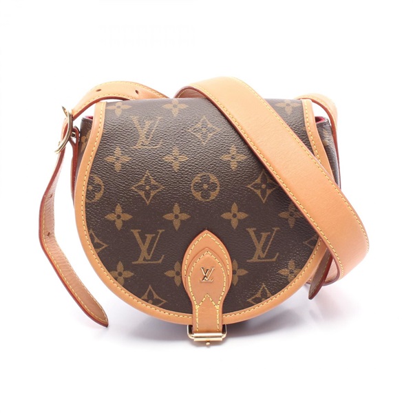 棕色 原花 PVC塗層帆布 Tambourine 肩背包【LOUIS VUITTON LV 路易威登】 M44860