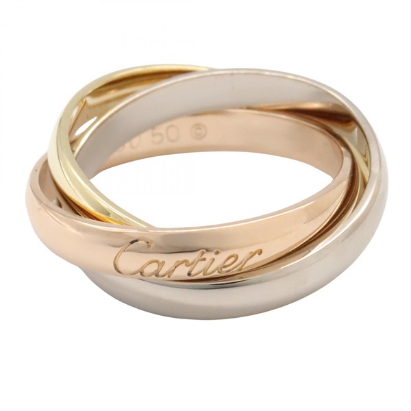 18K 三色三金 Trinity 三環戒指 50【Cartier 卡地亞】