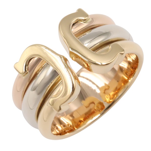 18K 三色三金 C De Cartier 三環戒指 49【Cartier 卡地亞】 B4026249