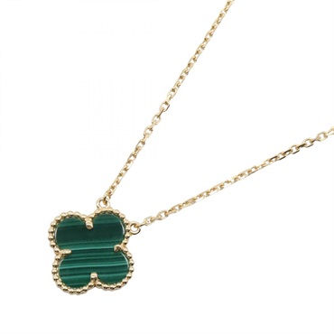 Vintage Alhambra 四葉幸運 孔雀石 18K 黃金 項鍊【Van Cleef ＆ Arpels 梵克雅寶】 VCARO9VA00