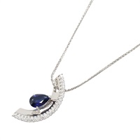 PT900鉑金 藍寶石 墜飾 PT850鉑金項鍊【JEWELRY 無品牌珠寶】 Sapphire 13.3g