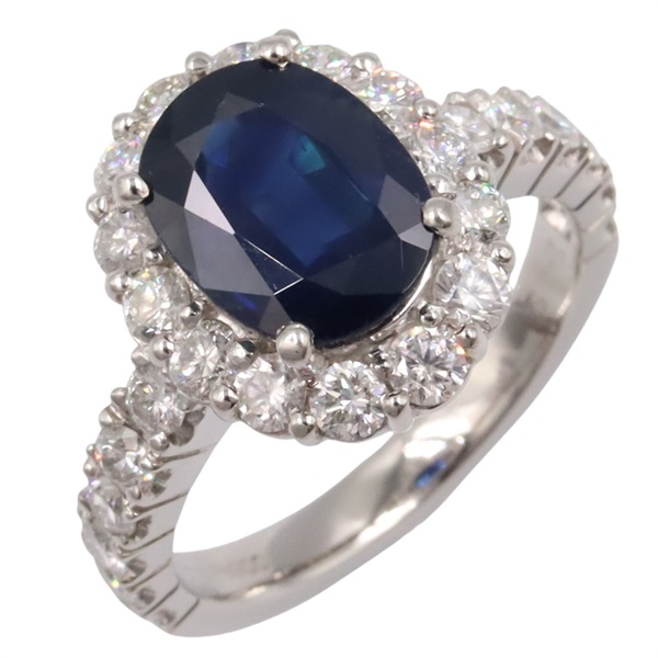 PT900鉑金 藍寶石 鑽石戒指 13【JEWELRY 無品牌珠寶】 Sapphire 8.4g