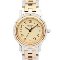 米白色錶盤 鍍金 不鏽鋼 Clipper 石英腕錶【HERMES 愛馬仕】 CL3.240