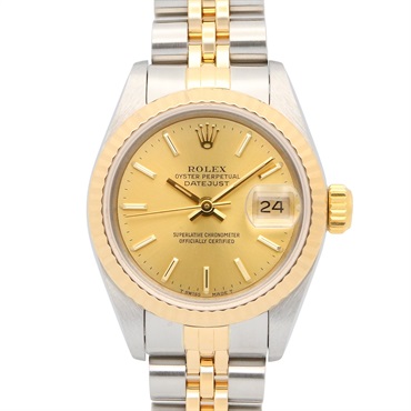 金色錶盤 18K黃金 不鏽鋼 Lady-Datejust 26 腕錶【ROLEX 勞力士】 69173