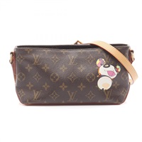 棕色 原花 PVC塗層帆布 村上隆聯名 肩背包【LOUIS VUITTON LV 路易威登】 M51241