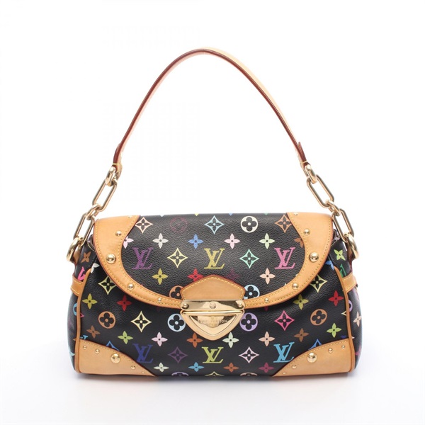 黑彩 原花 PVC塗層帆布 村上隆聯名 Beverly MM 肩背包【LOUIS VUITTON LV 路易威登】 M40204
