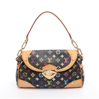 黑彩 原花 PVC塗層帆布 村上隆聯名 Beverly MM 肩背包【LOUIS VUITTON LV 路易威登】 M40204