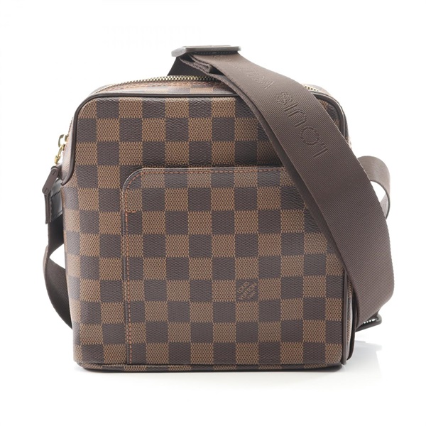 棕色 棋盤格帆布 Olaf PM Pochette 肩背包【LOUIS VUITTON LV 路易威登】 N41442