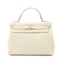 奶昔白 Togo牛革 Kelly 32 凱莉包 兩用包 T刻 銀扣【HERMES 愛馬仕】