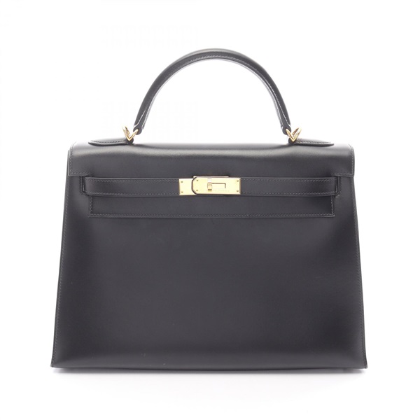 黑色 BOX牛皮 Kelly 32 凱莉包 兩用包 □I刻 金釦【HERMES 愛馬仕】