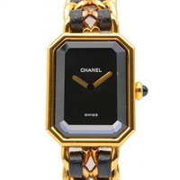 黑色錶盤 鍍金 皮革錶帶 Premiere M 腕錶【CHANEL 香奈兒】 H0001