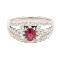 18K白金 紅寶石 戒指 0.72ct【JEWELRY 無品牌珠寶】 Ruby 9.0g