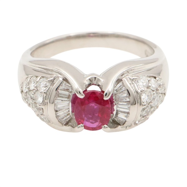 PT900 鉑金 紅寶石 鑽石 戒指【JEWELRY 無品牌珠寶】