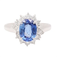 PT900鉑金 藍寶石 鑽石 戒指【JEWELRY 無品牌珠寶】