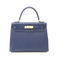 HERMES 愛馬仕 Kelly 28 凱莉包 兩用包 墨水藍 Epsom牛皮 Z刻 金扣