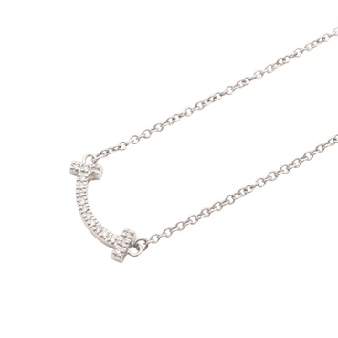 18K白金 鑽石 T Smile mini  項鍊【Tiffany ＆ Co 蒂芬妮】