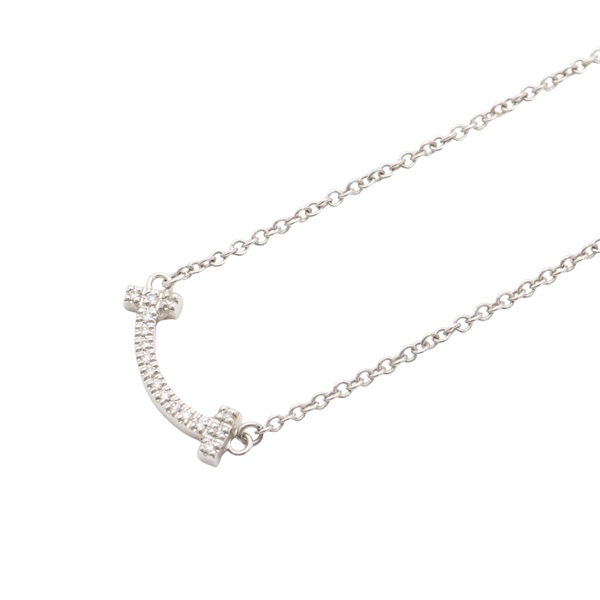 18K白金 鑽石 T Smile mini  項鍊【Tiffany ＆ Co 蒂芬妮】
