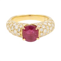 18K黃金 紅寶石 鑽石 戒指 2.05ct【JEWELRY 無品牌珠寶】 Ruby 7.0g