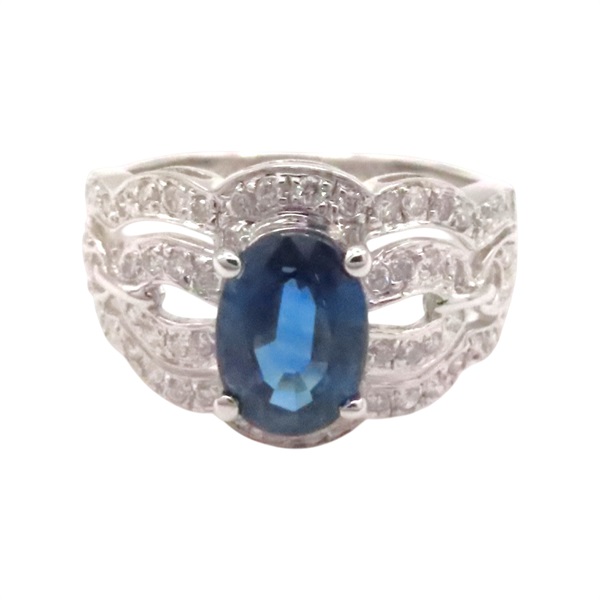 18K白金 藍寶石 鑽石 戒指【JEWELRY 無品牌珠寶】 Sapphire 4.3g