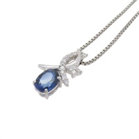 鉑金 藍寶石 項鍊【JEWELRY 無品牌珠寶】