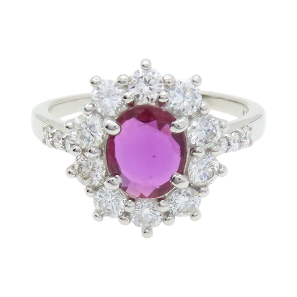 Pt950鉑金 紅寶石 鑽石 戒指【JEWELRY 無品牌珠寶】 Ruby 4.61g