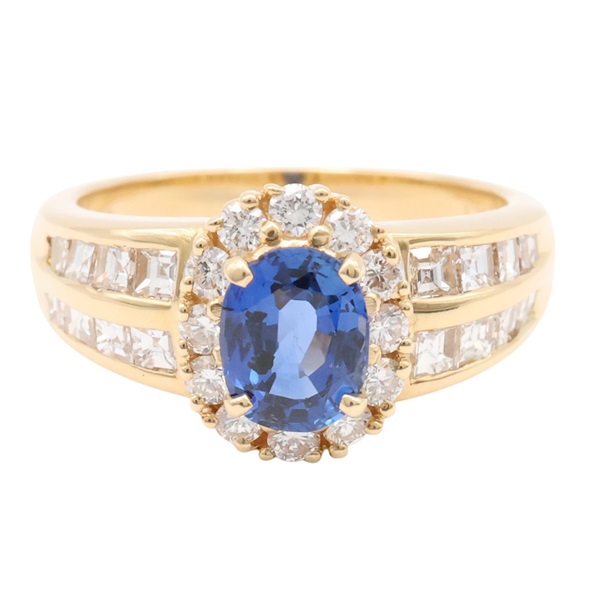 18K黃金 藍寶石 鑽石 戒指【JEWELRY 無品牌珠寶】