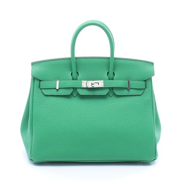 HERMES 愛馬仕 Birkin 25 柏金包 手提包 竹子綠 Togo牛皮 Y刻 銀扣 041344CK