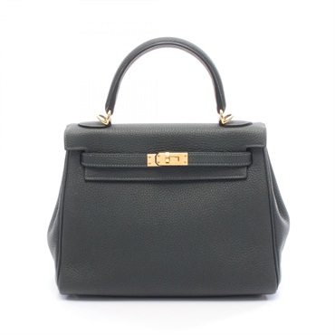 HERMES 愛馬仕 Kelly 25 凱莉包 兩用包 英國綠 Togo牛皮 B刻 金扣