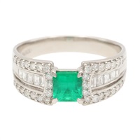 PT900鉑金 綠寶石 戒指【JEWELRY 無品牌珠寶】 Emerald 7.9g