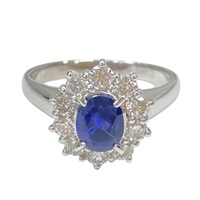 Pt900鉑金 藍寶石 鑽石 戒指【JEWELRY 無品牌珠寶】 Sapphire 7.6g