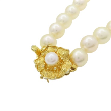 金色金屬扣 白色珍珠 項鍊【JEWELRY 無品牌珠寶】 Akoya Pearl  43.4g