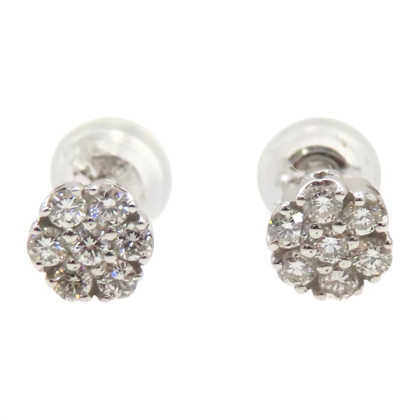 18K白金 鑽石 針式耳環【JEWELRY 無品牌珠寶】 Daimond  0.8g