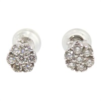 18K白金 鑽石 針式耳環【JEWELRY 無品牌珠寶】 Daimond  0.8g