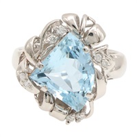 PT900鉑金 藍寶石 戒指 3.28ct【JEWELRY 無品牌珠寶】 Aquamarine 10.0g