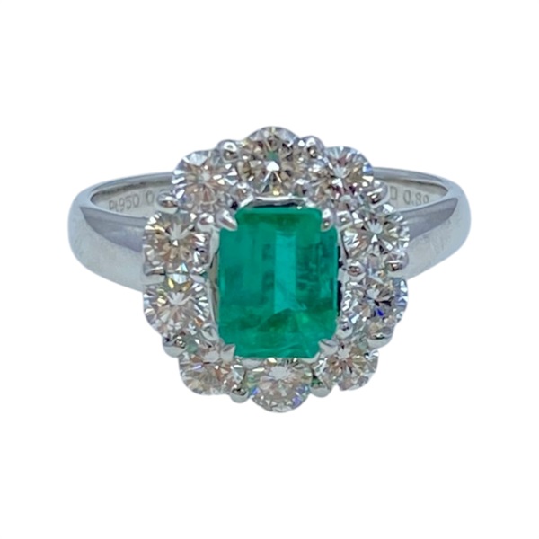 PT950柏金 祖母綠 鑽石 戒指【JEWELRY 無品牌珠寶】