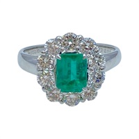 PT950柏金 祖母綠 鑽石 戒指【JEWELRY 無品牌珠寶】