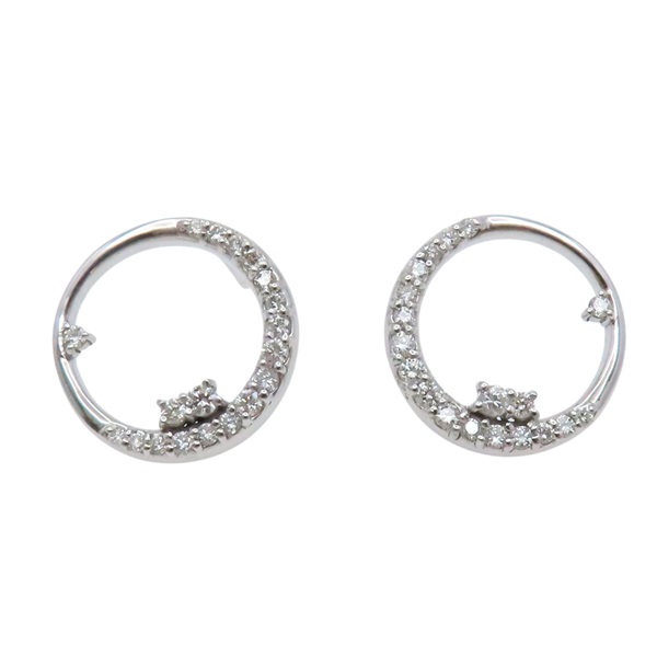 18K白金 鑽石 圓圈耳環【JEWELRY 無品牌珠寶】