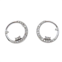 18K白金 鑽石 圓圈耳環【JEWELRY 無品牌珠寶】
