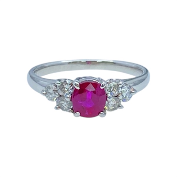 PT850 鉑金 紅寶石 鑽石 戒指【JEWELRY 無品牌珠寶】