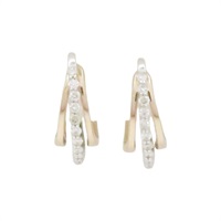 PT900鉑金 18K玫瑰金 鑽石 耳環【JEWELRY 無品牌珠寶】