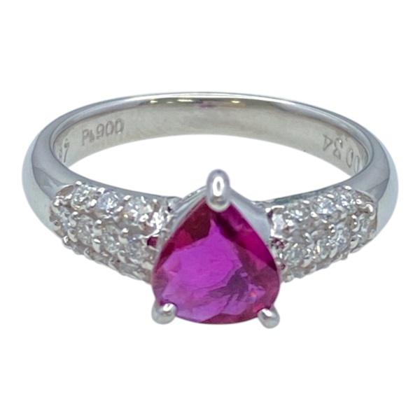 PT900 鉑金 紅寶石 鑽石 戒指【JEWELRY 無品牌珠寶】