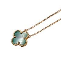18K黃金 孔雀石 Vintage Alhambra 項鍊【Van Cleef & Arpels 梵克雅寶】 VCARO9VA00