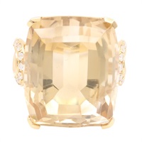 18K黃金 黃水晶 鑽石 戒指【JEWELRY 無品牌珠寶】 Citrine 15.0g