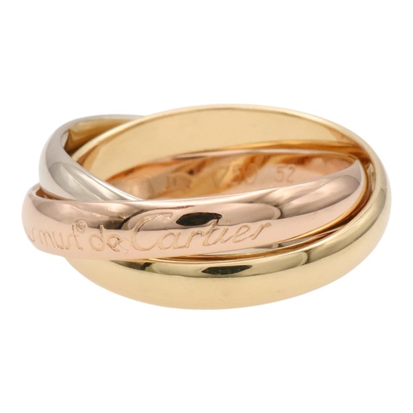 18K 三色三金 Trinity 三環戒指 52【Cartier 卡地亞】