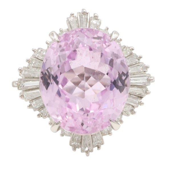 PT900鉑金 粉色寶石 戒指【JEWELRY 無品牌珠寶】 Kunzite 11.2g