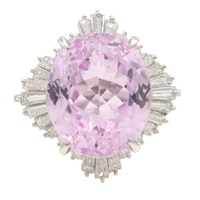 PT900鉑金 粉色寶石 戒指【JEWELRY 無品牌珠寶】 Kunzite 11.2g