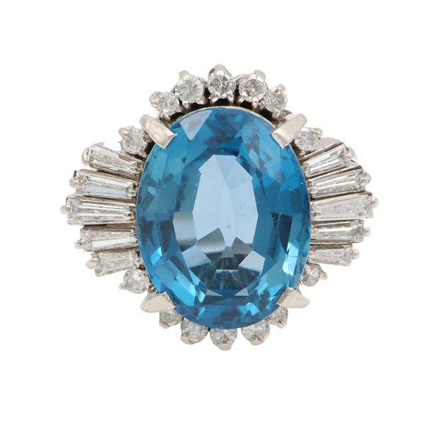PM900鉑金 藍寶石 戒指 8.86ct【JEWELRY 無品牌珠寶】 Blue Topaz 13.9g