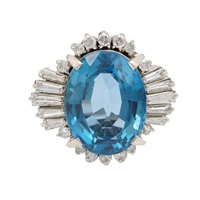 PM900鉑金 藍寶石 戒指 8.86ct【JEWELRY 無品牌珠寶】 Blue Topaz 13.9g